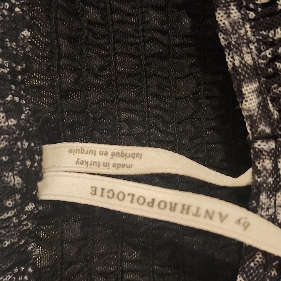 Anthropologie Black and White Smocked Blouse - Picture 2 of 11